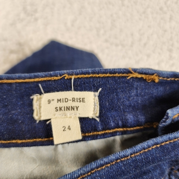 Madewell 9 inch Mid-Rise Skinny Dark Wash Jeans Size 24 NWOT - Picture 9 of 12